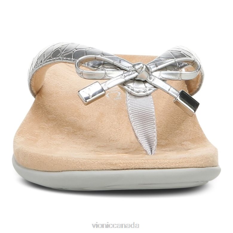 Vionic Bella Toe Post Sandal 4642661349 Silver Vionic sandals canada