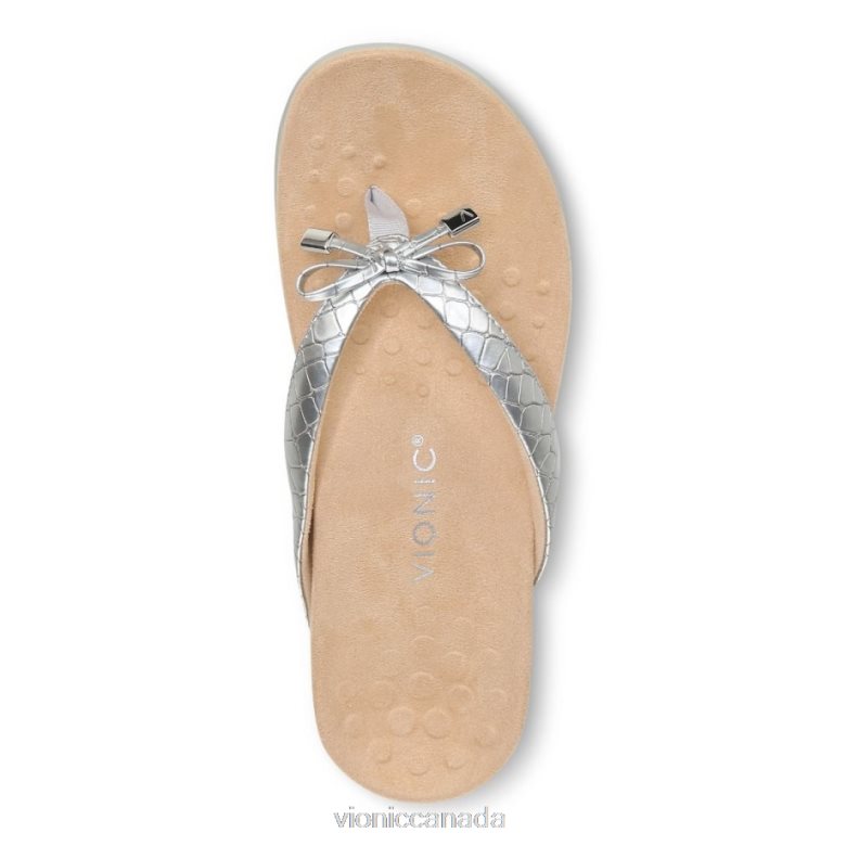 Vionic Bella Toe Post Sandal 4642661349 Silver Vionic sandals canada