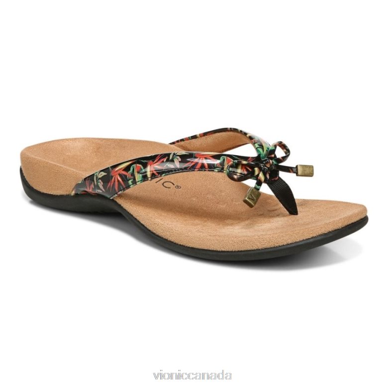 Vionic Bella Toe Post Sandal 464266295 Tropical Black Vionic canada shoes