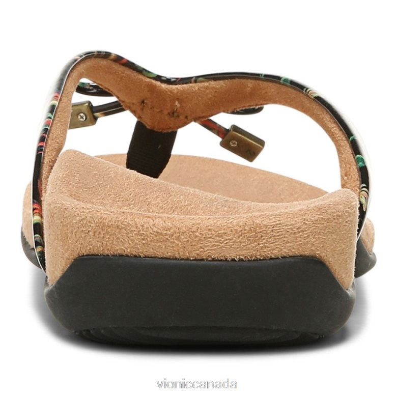 Vionic Bella Toe Post Sandal 464266295 Tropical Black Vionic canada shoes