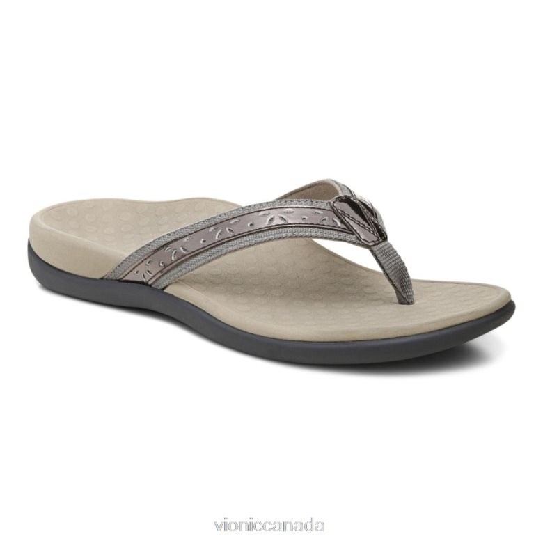 Vionic Casandra Toe Post Sandal 4642661379 Dark Pewter Vionic calgary