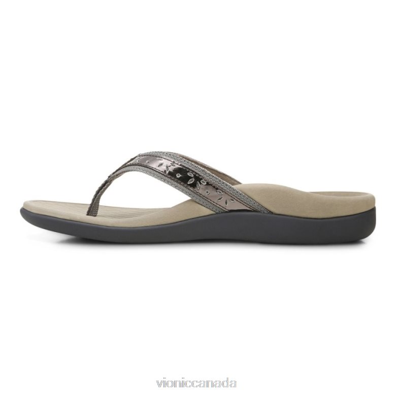 Vionic Casandra Toe Post Sandal 4642661379 Dark Pewter Vionic calgary
