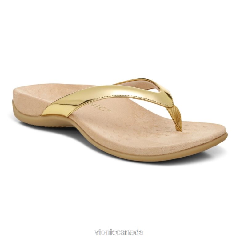 Vionic Dillon Toe Post Sandal 4642661361 Gold Vionic canada