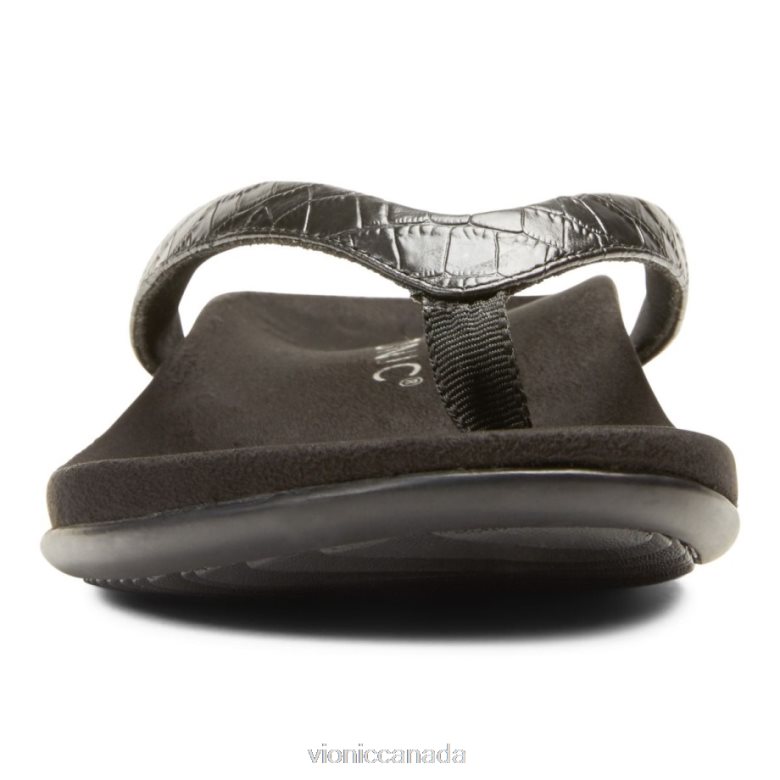 Vionic Dillon Toe Post Sandal 4642661362 Black Croc Vionic boots canada