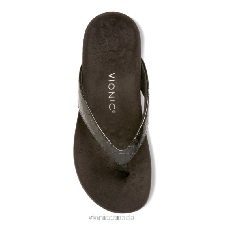 Vionic Dillon Toe Post Sandal 4642661362 Black Croc Vionic boots canada