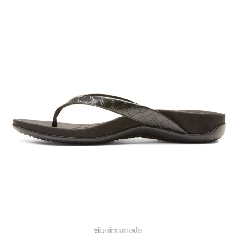 Vionic Dillon Toe Post Sandal 4642661362 Black Croc Vionic boots canada
