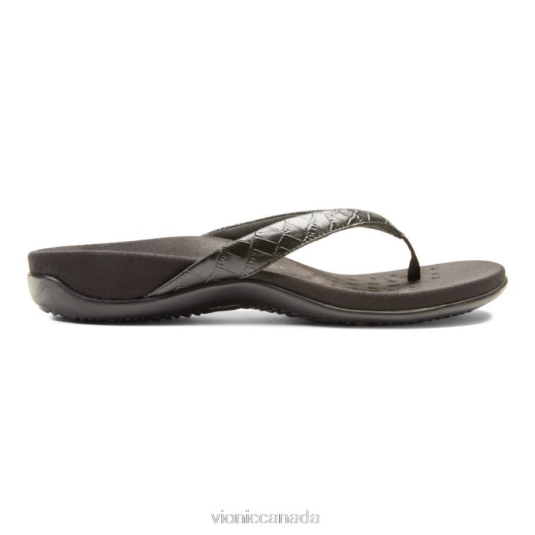 Vionic Dillon Toe Post Sandal 4642661362 Black Croc Vionic boots canada