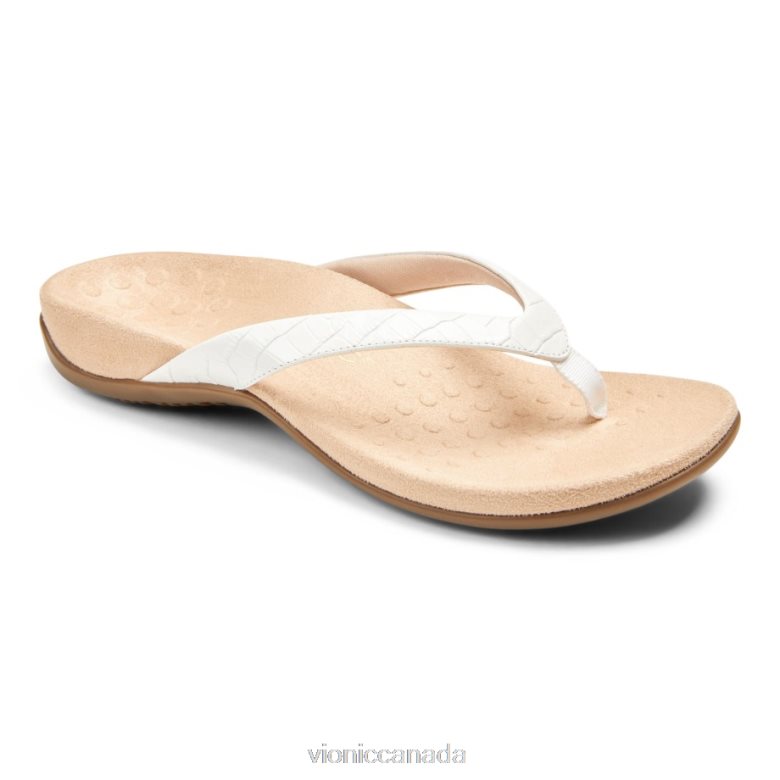 Vionic Dillon Toe Post Sandal 4642661363 White Croc Vionic calgary