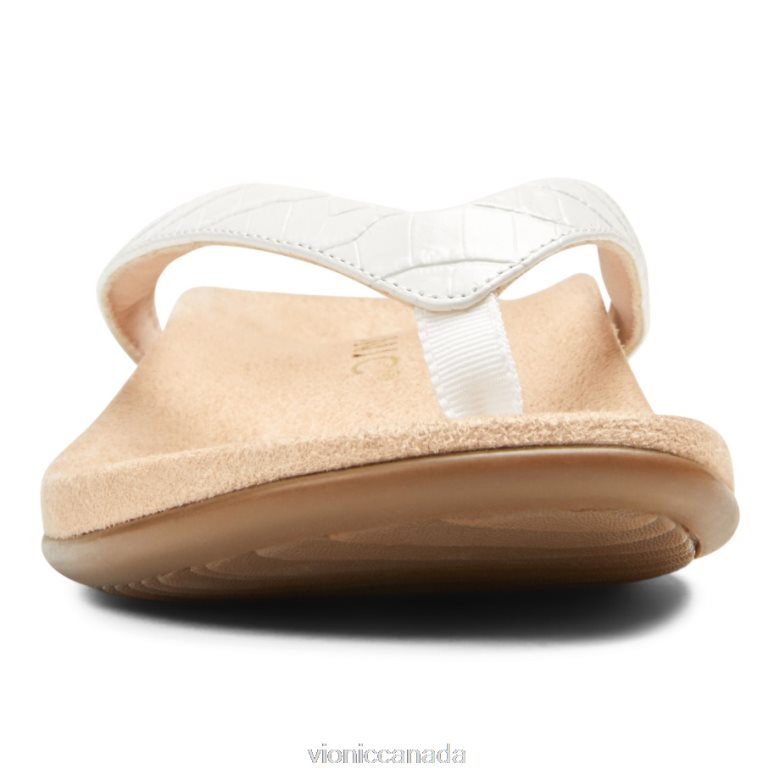 Vionic Dillon Toe Post Sandal 4642661363 White Croc Vionic calgary