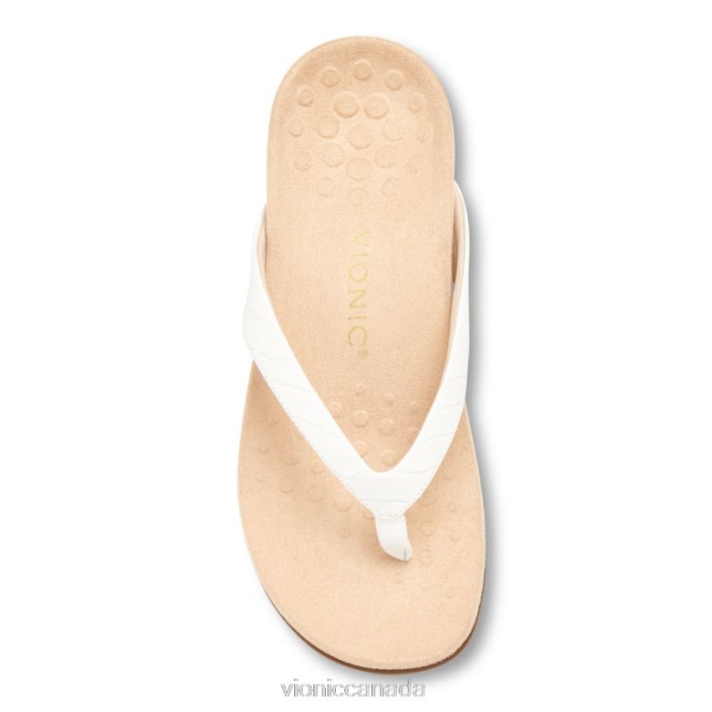 Vionic Dillon Toe Post Sandal 4642661363 White Croc Vionic calgary