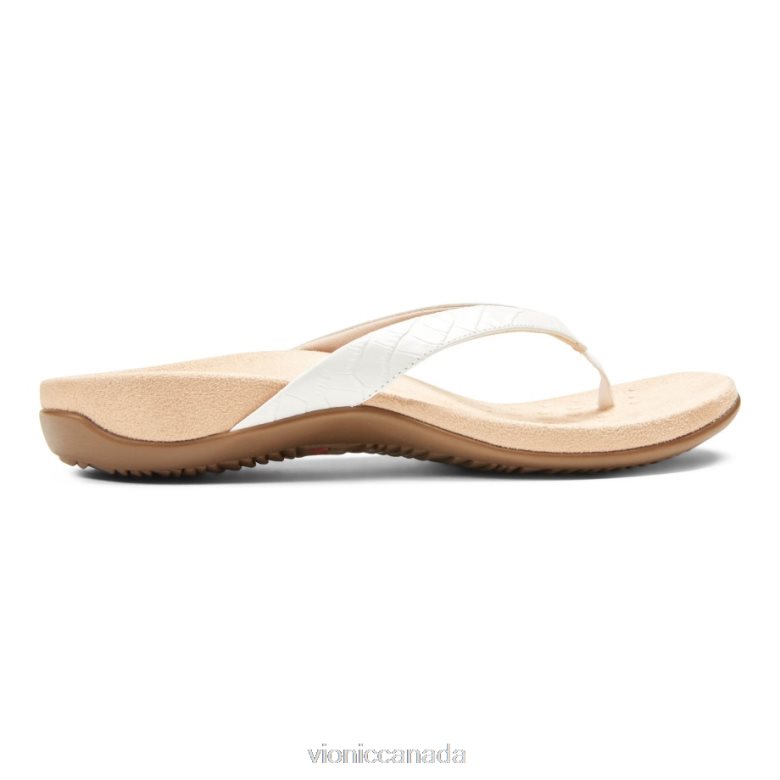 Vionic Dillon Toe Post Sandal 4642661363 White Croc Vionic calgary