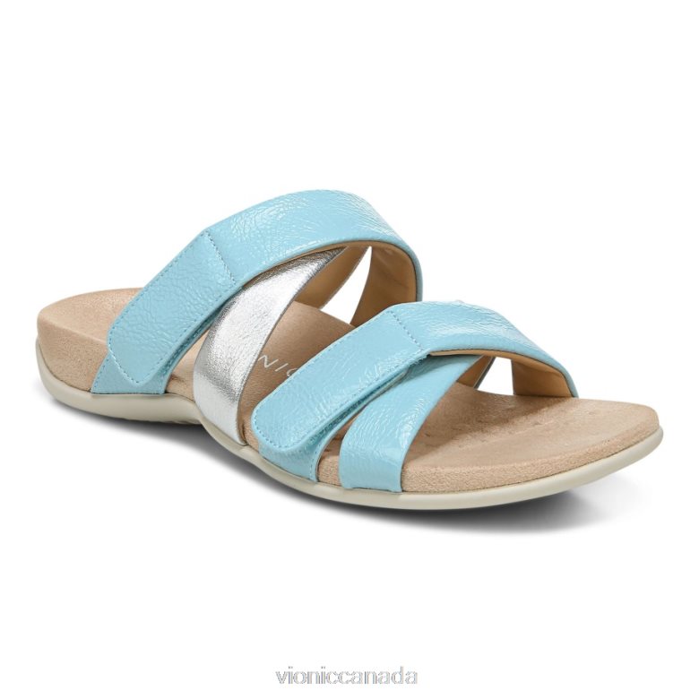 Vionic Hadlie Slide Sandal 4642661420 Porcelain Blue Vionic shoes calgary