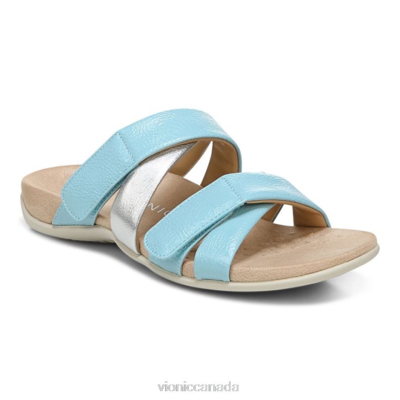 Vionic Hadlie Slide Sandal 464266386 Porcelain Blue Vionic boots canada