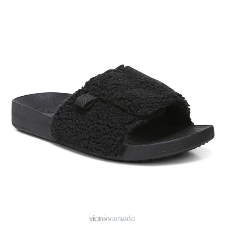 Vionic Keira Slide Sandal 464266432 Black Shearling Vionic canada shoes