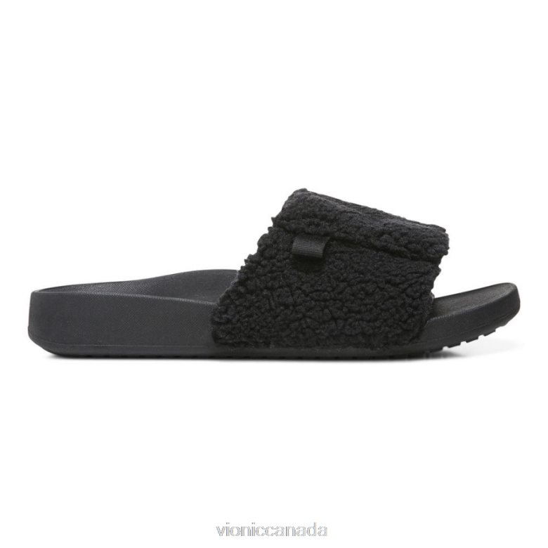 Vionic Keira Slide Sandal 464266432 Black Shearling Vionic canada shoes