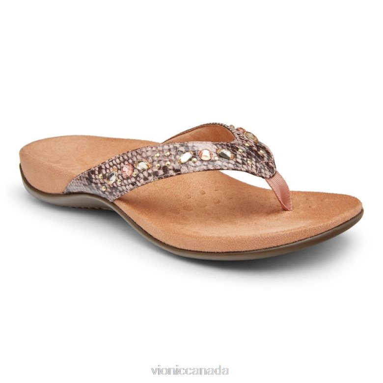 Vionic Lucia Toe Post Sandal 4642661394 Camelia Snake Vionic boots canada