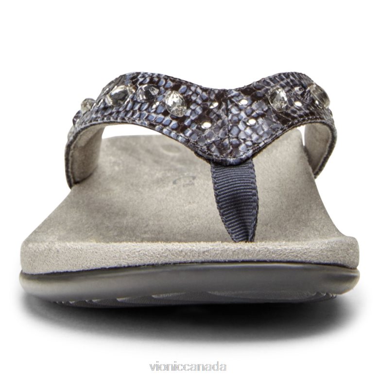 Vionic Lucia Toe Post Sandal 4642661395 Slate Grey Snake Vionic calgary