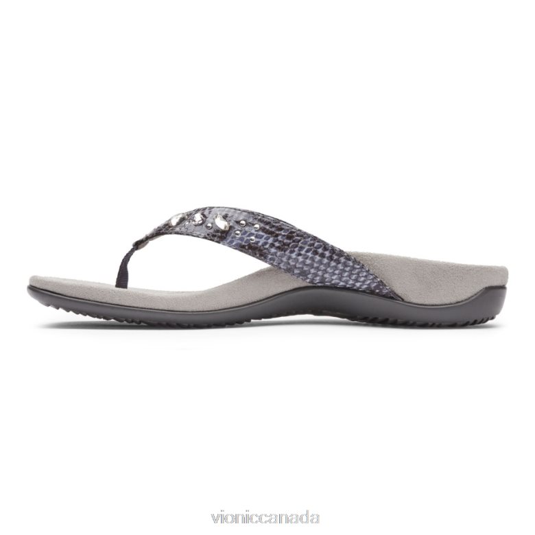 Vionic Lucia Toe Post Sandal 4642661395 Slate Grey Snake Vionic calgary