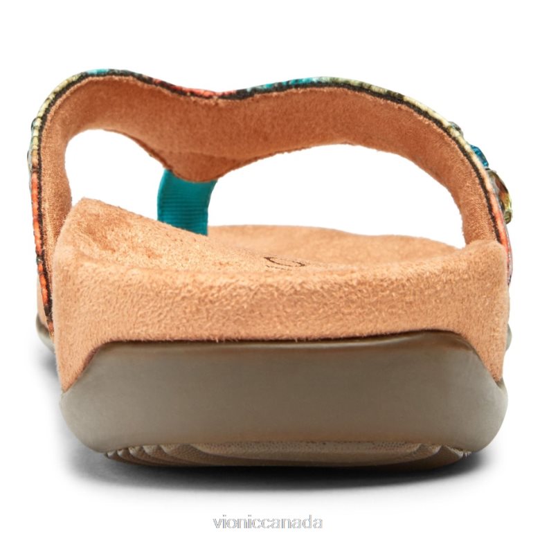 Vionic Lucia Toe Post Sandal 4642661397 Blue Teal Snake Vionic sandals canada