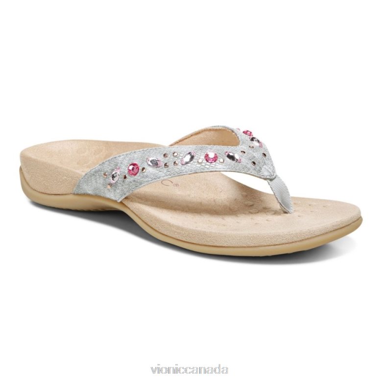 Vionic Lucia Toe Post Sandal 4642661399 Light Grey Vionic canada shoes