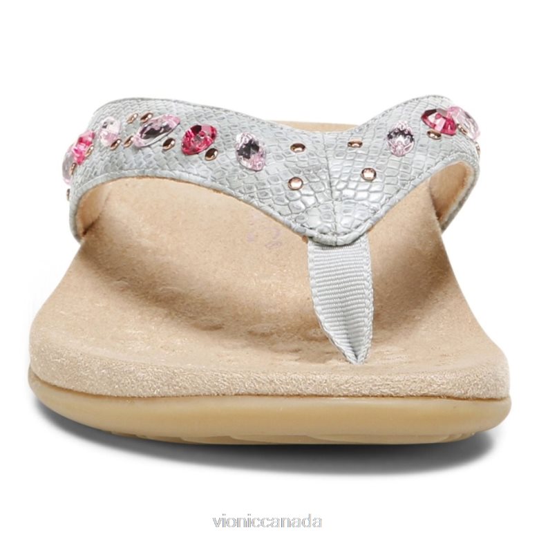 Vionic Lucia Toe Post Sandal 4642661399 Light Grey Vionic canada shoes
