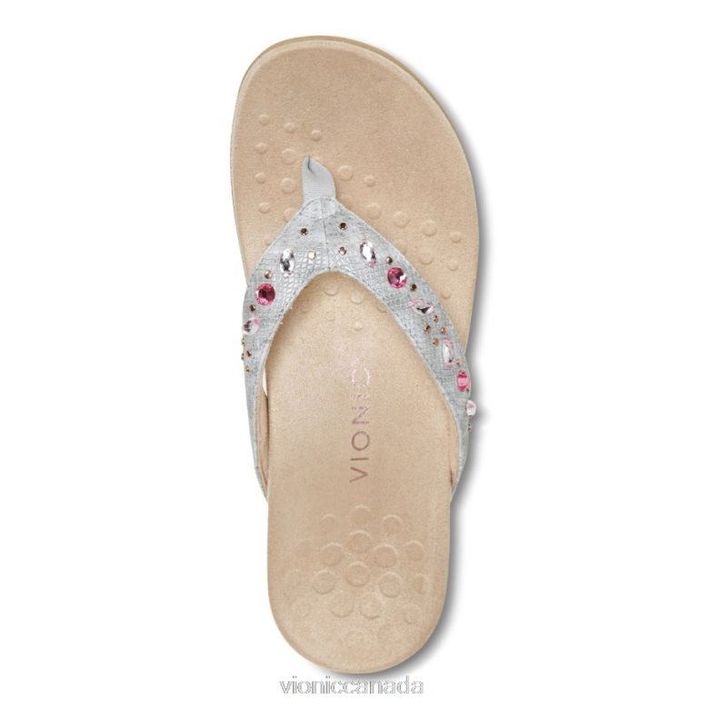 Vionic Lucia Toe Post Sandal 4642661399 Light Grey Vionic canada shoes