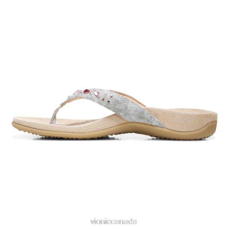 Vionic Lucia Toe Post Sandal 4642661399 Light Grey Vionic canada shoes