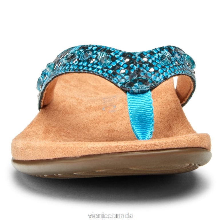 Vionic Lucia Toe Post Sandal 464266178 Aqua Snake Vionic canada sale