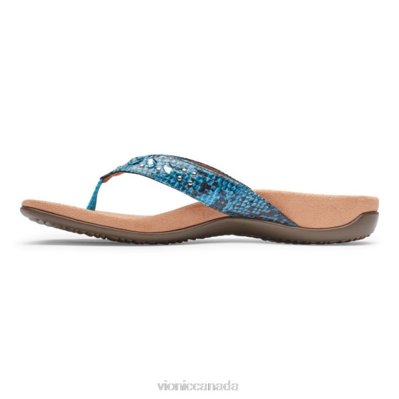 Vionic Lucia Toe Post Sandal 464266178 Aqua Snake Vionic canada sale