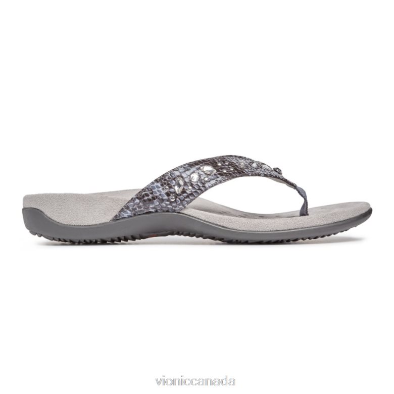 Vionic Lucia Toe Post Sandal 464266180 Slate Grey Snake Vionic boots canada
