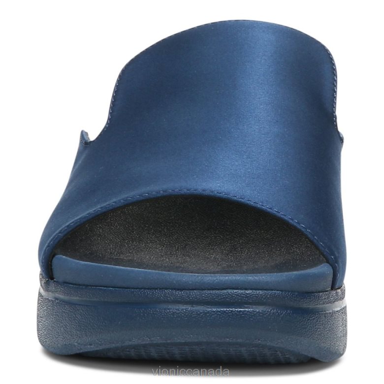 Vionic Monica Platform Sandal 4642661332 Dark Blue Satin Vionic shoes calgary
