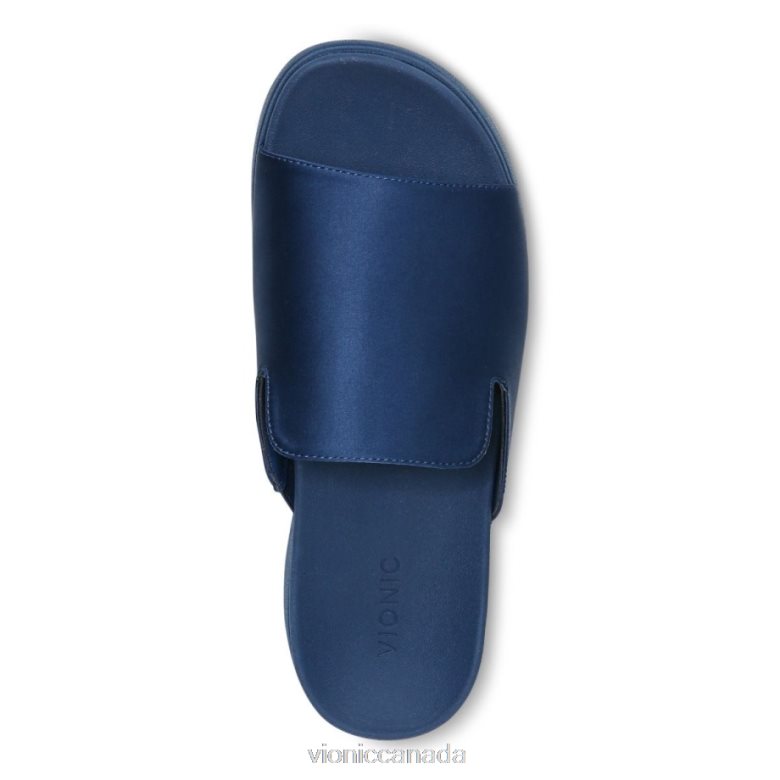 Vionic Monica Platform Sandal 4642661332 Dark Blue Satin Vionic shoes calgary