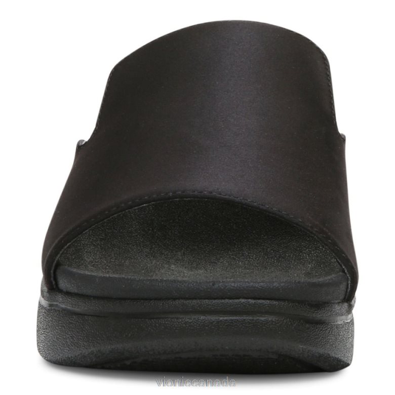 Vionic Monica Platform Sandal 4642661333 Black Satin Vionic sandals canada