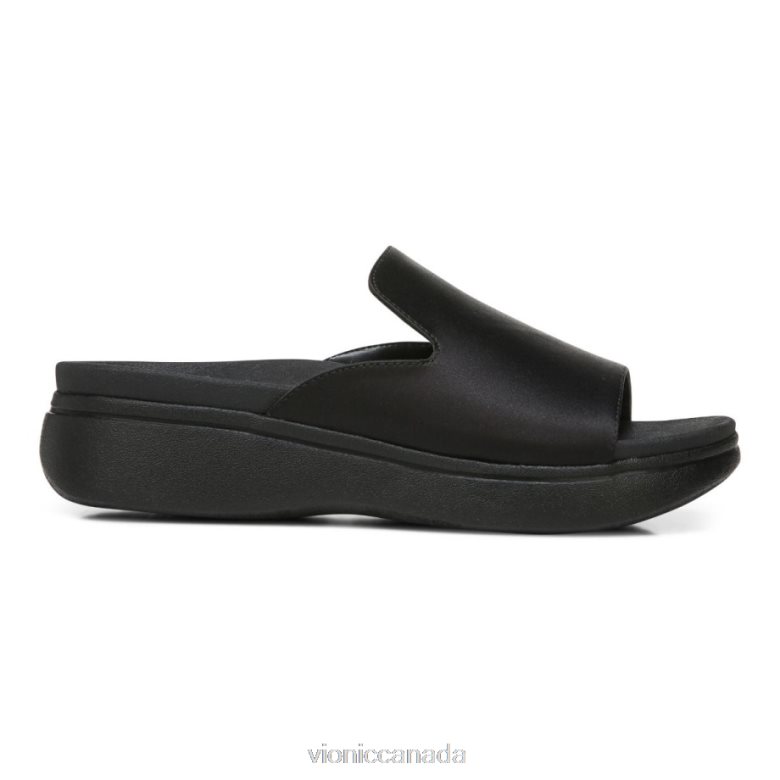 Vionic Monica Platform Sandal 4642661333 Black Satin Vionic sandals canada