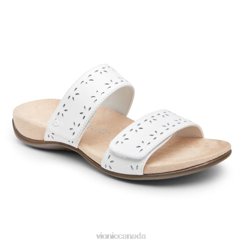 Vionic Randi Slide Sandal 464266227 White Leather Vionic canada shoes