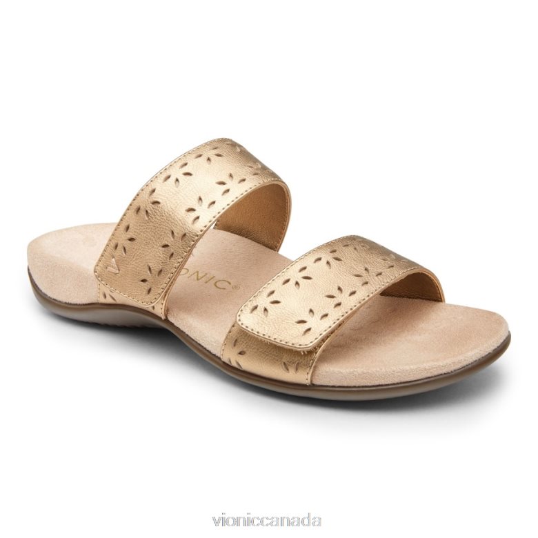 Vionic Randi Slide Sandal 464266228 Gold Leather Vionic canada sale