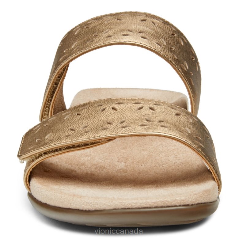 Vionic Randi Slide Sandal 464266228 Gold Leather Vionic canada sale