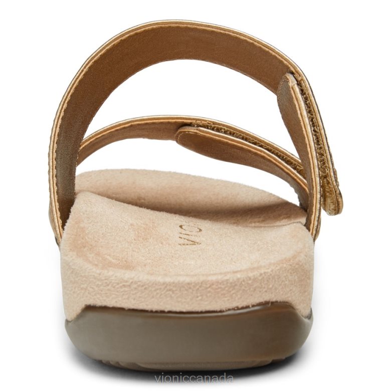 Vionic Randi Slide Sandal 464266228 Gold Leather Vionic canada sale