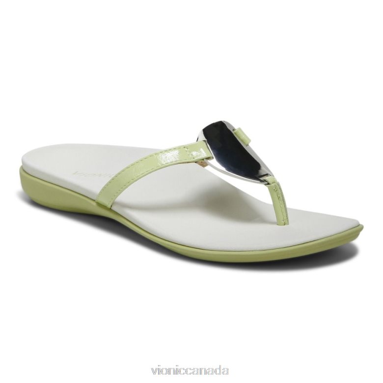 Vionic Raysa Toe Post Sandal 4642661312 Pale Lime Vionic canada sale