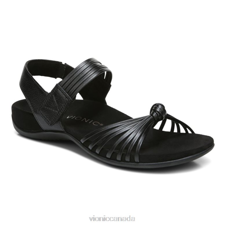 Vionic Talulah Quarter Strap Sandal 464266662 Black Leather Vionic boots canada
