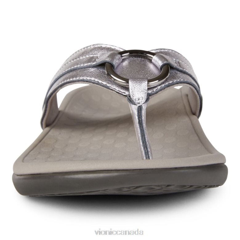 Vionic Tide Aloe Toe Post Sandal 4642661373 Pewter Leather Vionic sandals canada