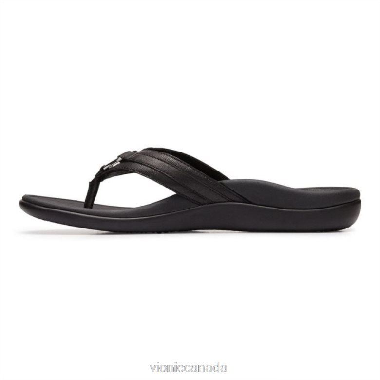 Vionic Tide Aloe Toe Post Sandal 4642661374 Black Leather Vionic sneakers