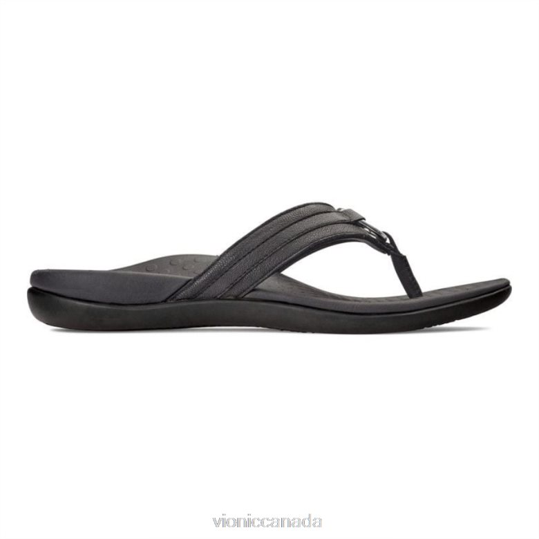 Vionic Tide Aloe Toe Post Sandal 4642661374 Black Leather Vionic sneakers