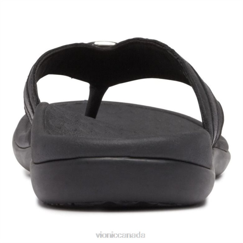 Vionic Tide Aloe Toe Post Sandal 4642661374 Black Leather Vionic sneakers