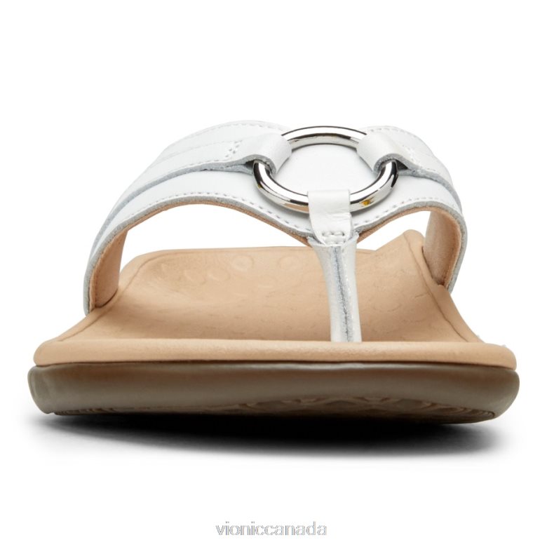 Vionic Tide Aloe Toe Post Sandal 4642661376 White Leather Vionic canada sale