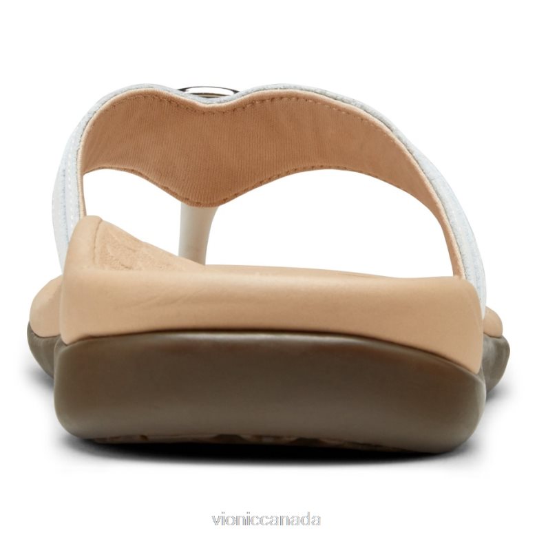 Vionic Tide Aloe Toe Post Sandal 4642661376 White Leather Vionic canada sale