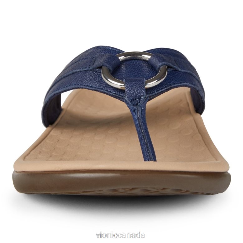 Vionic Tide Aloe Toe Post Sandal 4642661378 Navy Leather Vionic boots canada