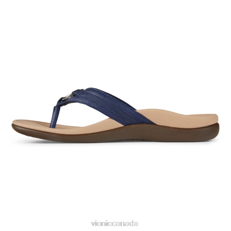 Vionic Tide Aloe Toe Post Sandal 4642661378 Navy Leather Vionic boots canada