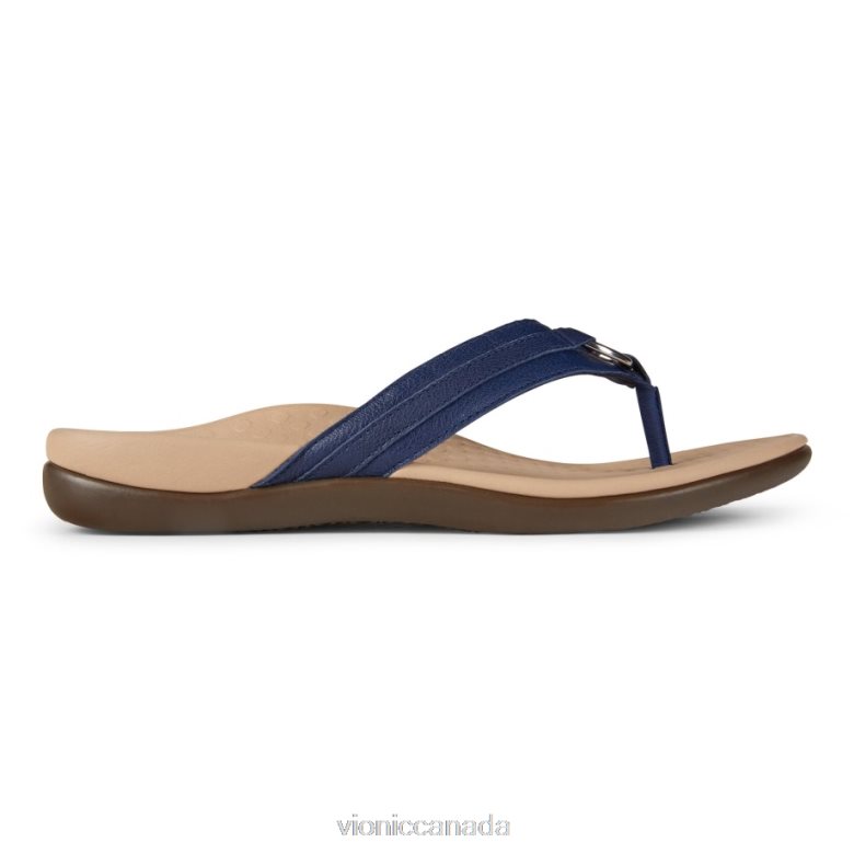 Vionic Tide Aloe Toe Post Sandal 4642661378 Navy Leather Vionic boots canada