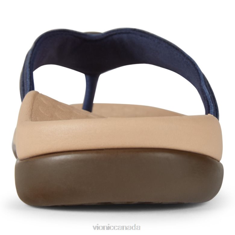 Vionic Tide Aloe Toe Post Sandal 4642661378 Navy Leather Vionic boots canada